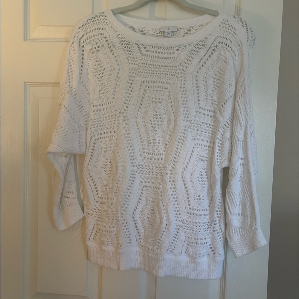 J. Jill White Textured Women's Sweater